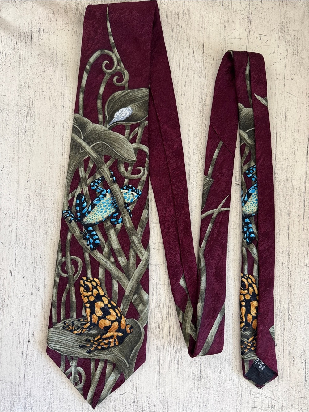 Poison Dark Frog Silk Tie Marc Dennis Endangered Species Bruce's Rainforest